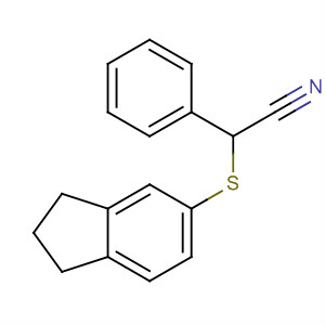 56096-76-5  Benzeneacetonitrile, 2-[(2,3-dihydro-1H-inden-5-yl)thio]-