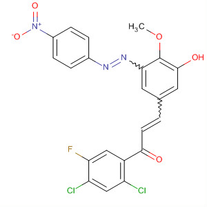 561014-78-6  2-Propen-1-one,1-(2,4-dichloro-5-fluorophenyl)-3-[3-hydroxy-4-methoxy-5-[(4-nitrophenyl)azo]phenyl]-