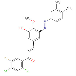 561014-81-1  2-Propen-1-one,1-(2,4-dichloro-5-fluorophenyl)-3-[3-[(3,4-dimethylphenyl)azo]-5-hydroxy-4-methoxyphenyl]-