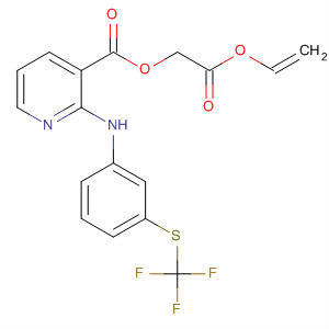 52692-20-3  3-Pyridinecarboxylic acid, 2-[[3-[(trifluoromethyl)thio]phenyl]amino]-,2-(ethenyloxy)-2-oxoethyl ester