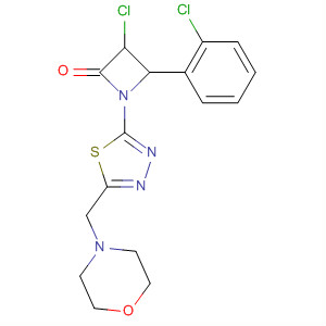 528597-67-3  2-Azetidinone,3-chloro-4-(2-chlorophenyl)-1-[5-(4-morpholinylmethyl)-1,3,4-thiadiazol-2-yl]-