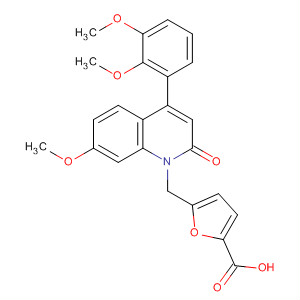 528821-65-0  2-Furancarboxylic acid,5-[[4-(2,3-dimethoxyphenyl)-7-methoxy-2-oxo-1(2H)-quinolinyl]methyl]-