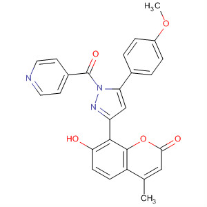 530088-33-6  1H-Pyrazole,3-(7-hydroxy-4-methyl-2-oxo-2H-1-benzopyran-8-yl)-5-(4-methoxyphenyl)-1-(4-pyridinylcarbonyl)-