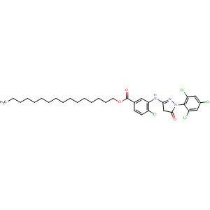 53289-04-6  Benzoic acid,4-chloro-3-[[4,5-dihydro-5-oxo-1-(2,4,6-trichlorophenyl)-1H-pyrazol-3-yl]amino]-, hexadecyl ester