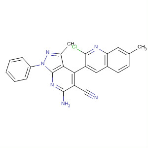 533882-49-4  1H-Pyrazolo[3,4-b]pyridine-5-carbonitrile,6-amino-4-(2-chloro-7-methyl-3-quinolinyl)-3-methyl-1-phenyl-