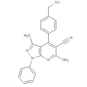 533882-55-2  1H-Pyrazolo[3,4-b]pyridine-5-carbonitrile,6-amino-4-[4-(mercaptomethyl)phenyl]-3-methyl-1-phenyl-