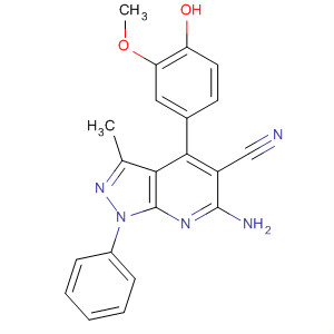 533882-57-4  1H-Pyrazolo[3,4-b]pyridine-5-carbonitrile,6-amino-4-(4-hydroxy-3-methoxyphenyl)-3-methyl-1-phenyl-