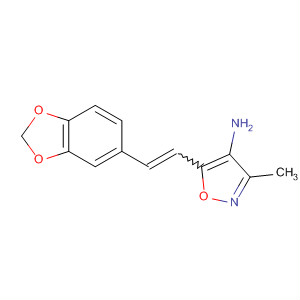53558-07-9  4-Isoxazolamine, 5-[2-(1,3-benzodioxol-5-yl)ethenyl]-3-methyl-