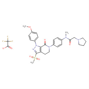 536758-89-1  1-Pyrrolidineacetamide,N-methyl-N-[4-[1,4,5,7-tetrahydro-1-(4-methoxyphenyl)-3-(methylsulfonyl)-7-oxo-6H-pyrazolo[3,4-c]pyridin-6-yl]phenyl]-, trifluoroacetate