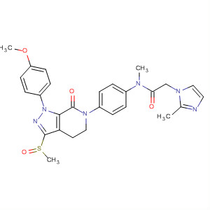536759-03-2  1H-Imidazole-1-acetamide,N,2-dimethyl-N-[4-[1,4,5,7-tetrahydro-1-(4-methoxyphenyl)-3-(methylsulfonyl)-7-oxo-6H-pyrazolo[3,4-c]pyridin-6-yl]phenyl]-