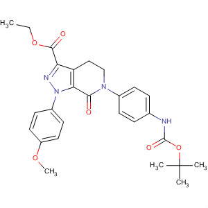 536759-92-9  1H-Pyrazolo[3,4-c]pyridine-3-carboxylic acid,6-[4-[[(1,1-dimethylethoxy)carbonyl]amino]phenyl]-4,5,6,7-tetrahydro-1-(4-methoxyphenyl)-7-oxo-, ethyl ester