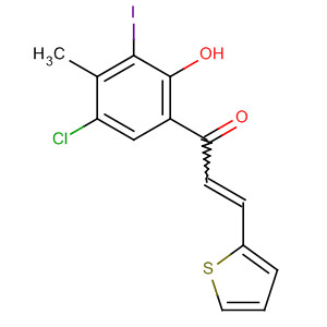 537040-70-3  2-Propen-1-one,1-(5-chloro-2-hydroxy-3-iodo-4-methylphenyl)-3-(2-thienyl)-
