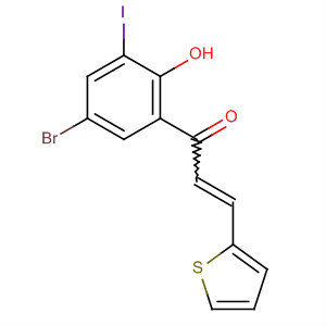 537040-72-5  2-Propen-1-one, 1-(5-bromo-2-hydroxy-3-iodophenyl)-3-(2-thienyl)-