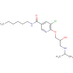 54127-13-8  3-Pyridinecarboxamide,5-chloro-N-hexyl-6-[2-hydroxy-3-[(1-methylethyl)amino]propoxy]-