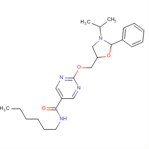 54127-82-1  5-Pyrimidinecarboxamide,N-hexyl-2-[[3-(1-methylethyl)-2-phenyl-5-oxazolidinyl]methoxy]-