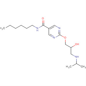 54127-83-2  5-Pyrimidinecarboxamide,N-hexyl-2-[2-hydroxy-3-[(1-methylethyl)amino]propoxy]-