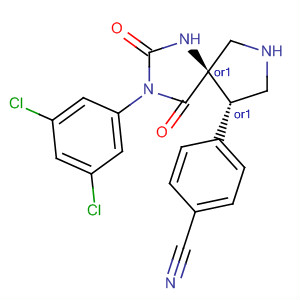 509080-88-0  Benzonitrile,4-[(5R,9S)-3-(3,5-dichlorophenyl)-2,4-dioxo-1,3,7-triazaspiro[4.4]non-9-yl]-, rel-