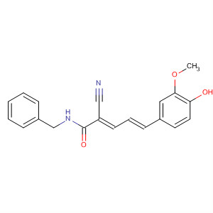 510728-40-2  2,4-Pentadienamide,2-cyano-5-(4-hydroxy-3-methoxyphenyl)-N-(phenylmethyl)-, (2E,4E)-