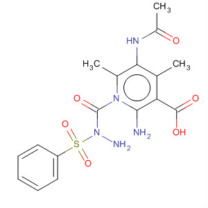 51076-35-8  3-Pyridinecarboxylic acid, 5-(acetylamino)-2-amino-4,6-dimethyl-,2-(phenylsulfonyl)hydrazide