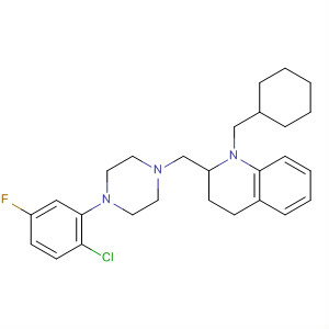 511230-93-6  Quinoline,2-[[4-(2-chloro-5-fluorophenyl)-1-piperazinyl]methyl]-1-(cyclohexylcarbonyl)-1,2,3,4-tetrahydro-
