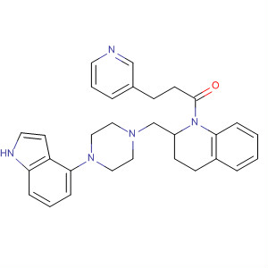 511232-68-1  Quinoline,1,2,3,4-tetrahydro-2-[[4-(1H-indol-4-yl)-1-piperazinyl]methyl]-1-[1-oxo-3-(3-pyridinyl)propyl]-