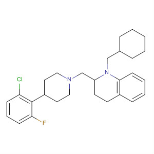 511233-64-0  Quinoline,2-[[4-(2-chloro-6-fluorophenyl)-1-piperidinyl]methyl]-1-(cyclohexylcarbonyl)-1,2,3,4-tetrahydro-