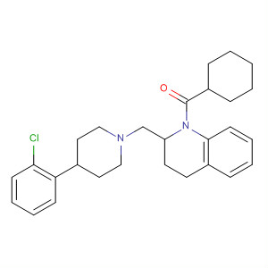 511233-80-0  Quinoline,2-[[4-(2-chlorophenyl)-1-piperidinyl]methyl]-1-(cyclohexylcarbonyl)-1,2,3,4-tetrahydro-