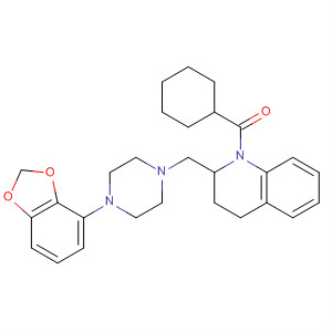 511235-69-1  Quinoline,2-[[4-(1,3-benzodioxol-4-yl)-1-piperazinyl]methyl]-1-(cyclohexylcarbonyl)-1,2,3,4-tetrahydro-