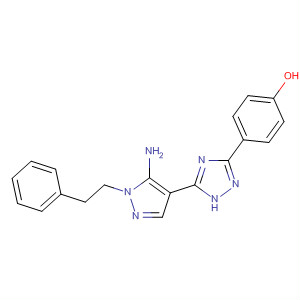 512844-98-3  Phenol,4-[5-[5-amino-1-(2-phenylethyl)-1H-pyrazol-4-yl]-1H-1,2,4-triazol-3-yl]-