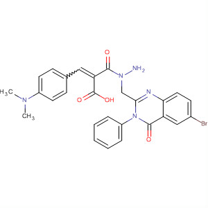 514830-37-6  2-Propenoic acid, 3-[4-(dimethylamino)phenyl]-,2-[(6-bromo-3,4-dihydro-4-oxo-3-phenyl-2-quinazolinyl)methyl]hydrazide