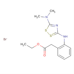 51568-04-8  1,2,4-Dithiazol-1-ium,3-(dimethylamino)-5-[(2-ethoxy-2-oxoethyl)phenylamino]-, bromide