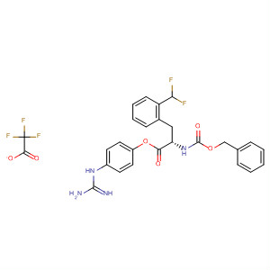 515870-03-8  Phenylalanine, a-(difluoromethyl)-N-[(phenylmethoxy)carbonyl]-,4-[(aminoiminomethyl)amino]phenyl ester, mono(trifluoroacetate)