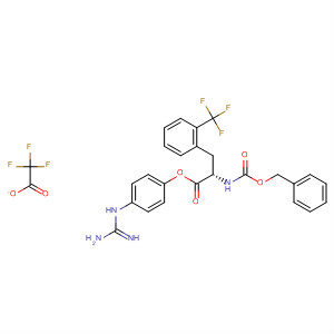 515870-05-0  Phenylalanine, N-[(phenylmethoxy)carbonyl]-a-(trifluoromethyl)-,4-[(aminoiminomethyl)amino]phenyl ester, mono(trifluoroacetate)