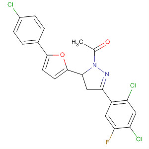 518045-44-8  1H-Pyrazole,1-acetyl-5-[5-(4-chlorophenyl)-2-furanyl]-3-(2,4-dichloro-5-fluorophenyl)-4,5-dihydro-