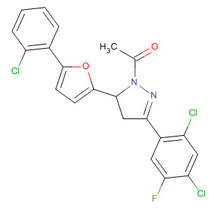 518045-46-0  1H-Pyrazole,1-acetyl-5-[5-(2-chlorophenyl)-2-furanyl]-3-(2,4-dichloro-5-fluorophenyl)-4,5-dihydro-