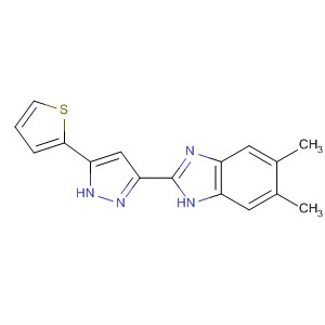 518355-29-8  1H-Benzimidazole, 5,6-dimethyl-2-[5-(2-thienyl)-1H-pyrazol-3-yl]-