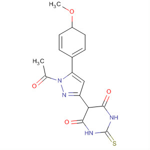519163-72-5  1H-Pyrazole,1-acetyl-3-(hexahydro-4,6-dioxo-2-thioxo-5-pyrimidinyl)-4,5-dihydro-5-(4-methoxyphenyl)-