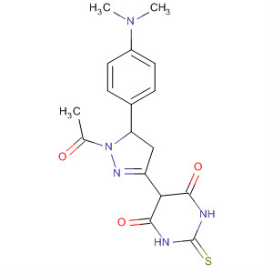 519163-75-8  1H-Pyrazole,1-acetyl-5-[4-(dimethylamino)phenyl]-3-(hexahydro-4,6-dioxo-2-thioxo-5-pyrimidinyl)-4,5-dihydro-
