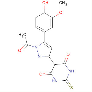 519163-76-9  1H-Pyrazole,1-acetyl-3-(hexahydro-4,6-dioxo-2-thioxo-5-pyrimidinyl)-4,5-dihydro-5-(4-hydroxy-3-methoxyphenyl)-