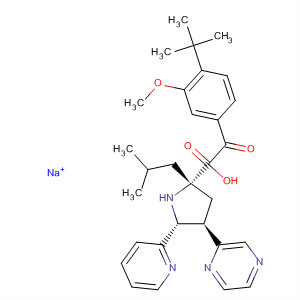 521957-99-3  L-Proline,1-[4-(1,1-dimethylethyl)-3-methoxybenzoyl]-2-(2-methylpropyl)-4-pyrazinyl-5-(2-pyridinyl)-, sodium salt, (4R,5R)-