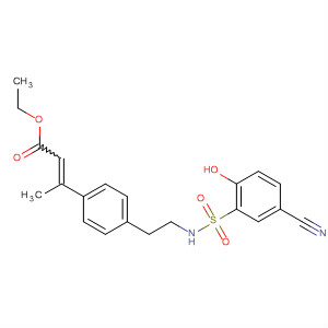 524742-25-4  2-Butenoic acid,3-[4-[2-[[(5-cyano-2-hydroxyphenyl)sulfonyl]amino]ethyl]phenyl]-, ethylester