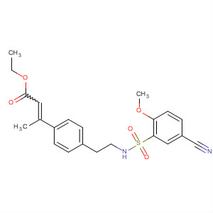 524743-40-6  2-Butenoic acid,3-[4-[2-[[(5-cyano-2-methoxyphenyl)sulfonyl]amino]ethyl]phenyl]-, ethylester