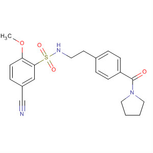 524743-45-1  Pyrrolidine,1-[4-[2-[[(5-cyano-2-methoxyphenyl)sulfonyl]amino]ethyl]benzoyl]-
