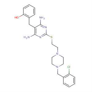 501689-81-2  Phenol,2-[[4,6-diamino-2-[[2-[4-[(2-chlorophenyl)methyl]-1-piperazinyl]ethyl]thio]-5-pyrimidinyl]methyl]-