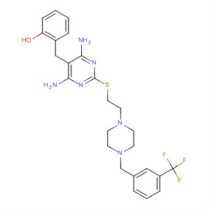 501689-87-8  Phenol,2-[[4,6-diamino-2-[[2-[4-[[3-(trifluoromethyl)phenyl]methyl]-1-piperazinyl]ethyl]thio]-5-pyrimidinyl]methyl]-