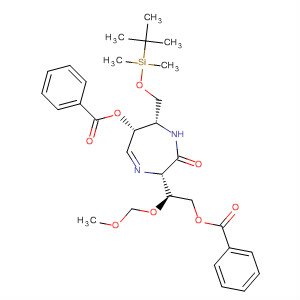 501954-64-9  2H-1,4-Diazepin-2-one,6-(benzoyloxy)-3-[(1S)-2-(benzoyloxy)-1-(methoxymethoxy)ethyl]-7-[[[(1,1-dimethylethyl)dimethylsilyl]oxy]methyl]-1,3,6,7-tetrahydro-,(3S,6R,7S)-