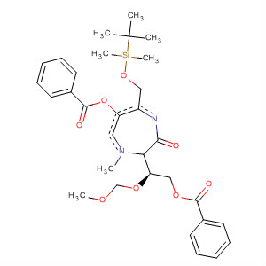 501954-74-1  2H-1,4-Diazepin-2-one,6-(benzoyloxy)-3-[(1S)-2-(benzoyloxy)-1-(methoxymethoxy)ethyl]-7-[[[(1,1-dimethylethyl)dimethylsilyl]oxy]methyl]hexahydro-4-methyl-,(3S,6S,7S)-