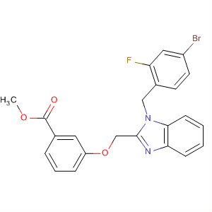502175-09-9  Benzoic acid,3-[[1-[(4-bromo-2-fluorophenyl)methyl]-1H-benzimidazol-2-yl]methoxy]-,methyl ester