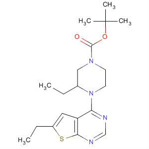 502644-91-9  1-Piperazinecarboxylic acid,3-ethyl-4-(6-ethylthieno[2,3-d]pyrimidin-4-yl)-, 1,1-dimethylethyl ester