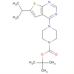 502646-29-9  1-Piperazinecarboxylic acid,4-[6-(1-methylethyl)thieno[2,3-d]pyrimidin-4-yl]-, 1,1-dimethylethyl ester
